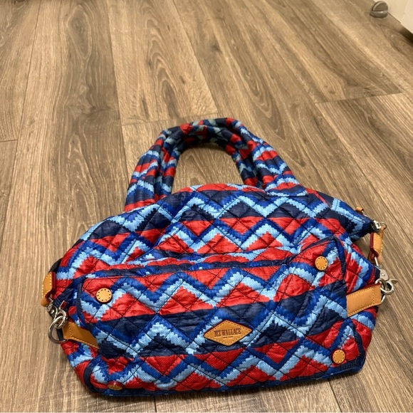 MZ Wallace Medium SUTTON Quilted Nylon Zig Zag Oxford Crossbody Handbag - Picture 6 of 12